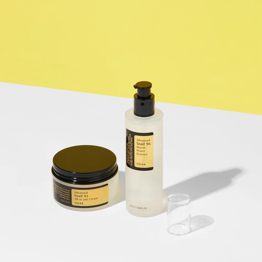 Cosrx Snail Essence and Snail Cream Combo with snail mucin for hydration and skin repair