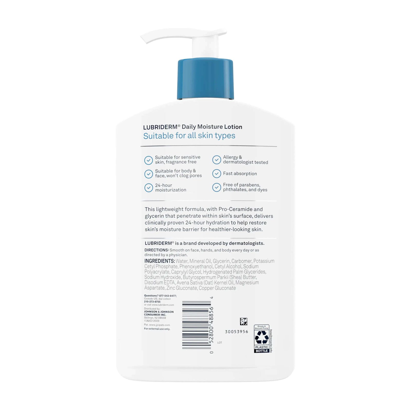 Lubriderm Daily Moisture Body Lotion Fragrance Free 177ml - Image 2